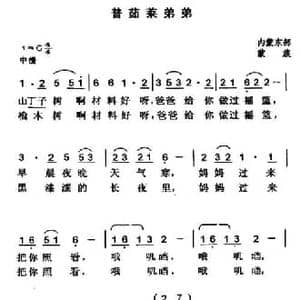 普茹莱弟弟_民歌简谱