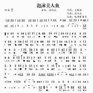 泡沫美人鱼_歌谱投稿_词曲:王雅君 范玮琪