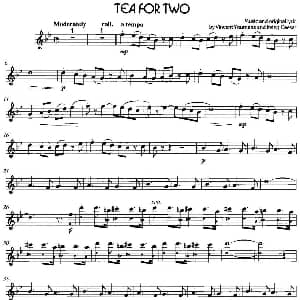 萨克斯谱 | 经典蓝调小品 Tea for Two