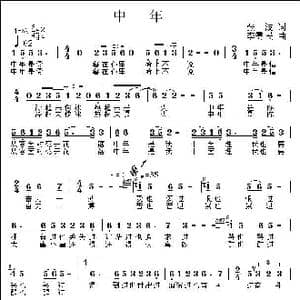 中年_歌曲简谱_词曲:张波 李需民