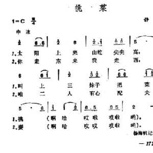 挑菜_民歌简谱