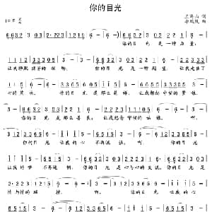 你的目光_通俗唱法乐谱_词曲:王海山 李鹏岚