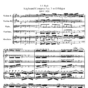 Harpsichd Concerto in D Maj BWV 1054 钢琴谱 约翰 塞巴斯蒂安 巴赫