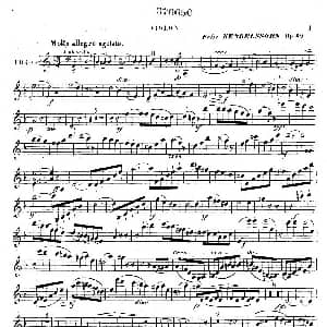 小提琴谱 | Piano Trio No.1 in d Minor Op.49 d小调第一钢琴三重奏 小提琴独奏版 德 巴托尔迪 门德尔松