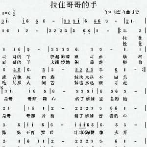 拉住哥哥的手_歌曲简谱_词曲:张宏 张宏