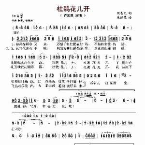 杜鹃花儿开_歌曲简谱_词曲:刘志文 朱德荣