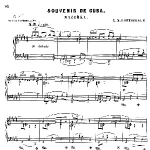 Souvenir de Cuba Op.75 钢琴谱 路易斯 莫劳 戈特沙尔克