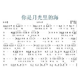 你是月光里的海_通俗唱法乐谱_词曲:樊孝斌 雷雨