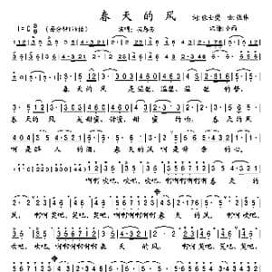 春天的风_歌谱投稿_词曲:张士燮 张伟