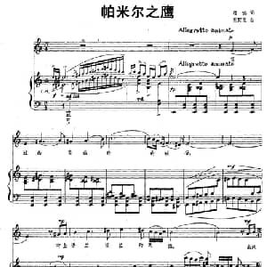 帕米尔之鹰_美声唱法乐谱_词曲:瞿琮 王震亚