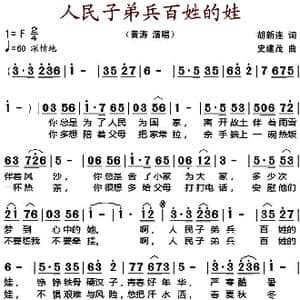 人民子弟兵百姓的娃_歌谱投稿_词曲:胡新连 史建茂