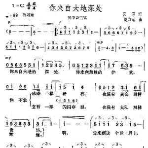 你来自大地深处_歌曲简谱_词曲:江雪 楚兴元