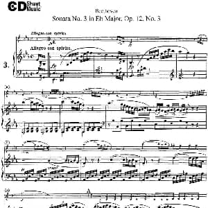 小提琴谱 | Violin Sonata No.3 in Eb Major Op.12 No.3 小提琴 钢琴伴奏