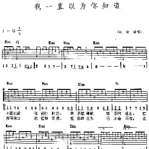 民族吉他弹唱 我一直以为你知道 吉他谱 赵传