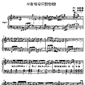 只对你说 钢琴谱