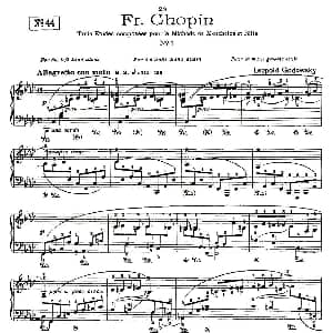 肖邦 练习曲 Fr.Chopin No 1 钢琴谱 Godowsky改编