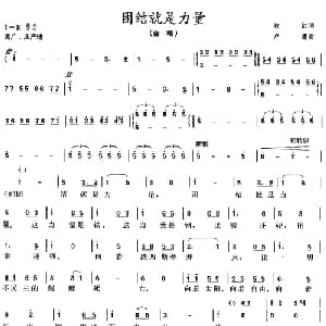 团结就是力量_合唱歌谱_词曲:牧虹 卢肃