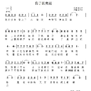 伤了的美丽_通俗唱法乐谱_词曲:林夕子 林夕子