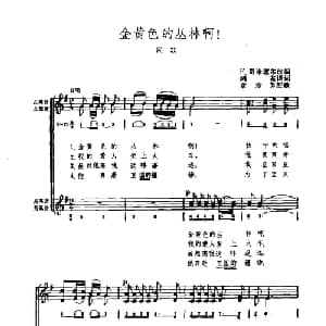 金黄色的丛林啊 罗马尼亚 _外国歌谱_词曲:F 哥米塞尔