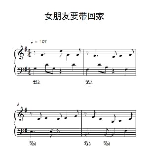 女朋友要带回家 钢琴谱