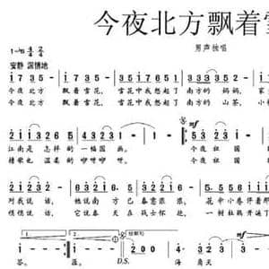 今夜北方飘着雪花_民歌简谱_词曲:刘世新 刘琦