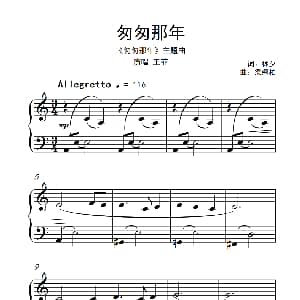 匆匆那年 钢琴谱 林夕 梁翘柏