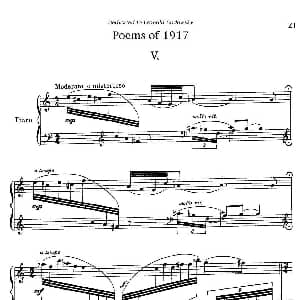 Poems of 1917 Op.41 钢琴谱 里奥 奥恩斯坦 Leo Ornstein