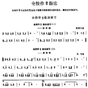 笛子谱 | 笛子全按作低音2指法练习