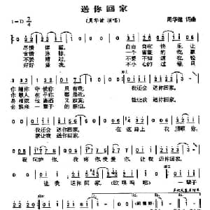 送你回家_通俗唱法乐谱_词曲:周华健 周华健