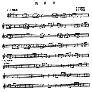 筒箫曲 筒箫 五线谱 金利子记谱