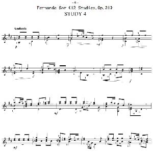 Fernando Sor 12 Studies,Op.31 吉他谱