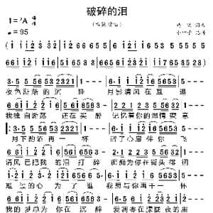 破碎的泪_歌曲简谱_词曲:婧琪 婧琪