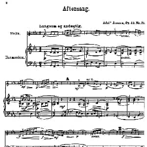 小提琴谱 | Aftensang. 小提琴 钢琴伴奏