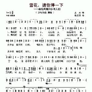 雪花,请你停一下_歌曲简谱_词曲:正兴 陈卫东