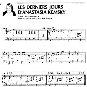 LES DERNIERS JOURS D'ANASTASIA KEMSKY 钢琴谱