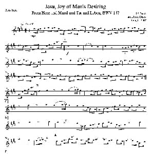 萨克斯谱 | Jesu,Joy of Man's Desiring 四重奏中音萨克斯分谱