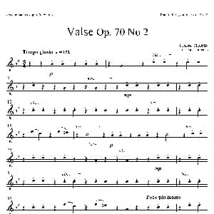 萨克斯谱 | f小调圆舞曲 Op.70 No.2 四重奏次中音萨克斯分谱 肖邦