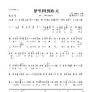 ​梦里回到昨天_歌曲简谱_词曲:祁隆 潘信燃 祁隆 潘信燃