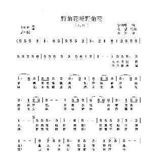 野菊花呀野菊花_歌曲简谱_词曲:李明峰词 任雪改编 亦弛