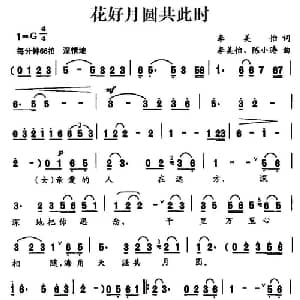 花好月圆共此时_通俗唱法乐谱_词曲:李美怡 李美怡 陈小涛