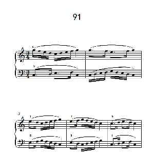 两手不同节奏的练习 91 钢琴谱