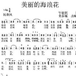 美丽的海浪花_民歌简谱_词曲:毕健民 莫恭敏