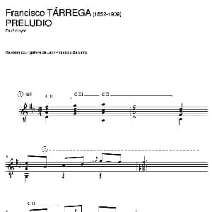 PRELUDIO En re mayor 吉他谱 弗朗西斯科 泰雷加 Francisco Tarrega 1852 1909