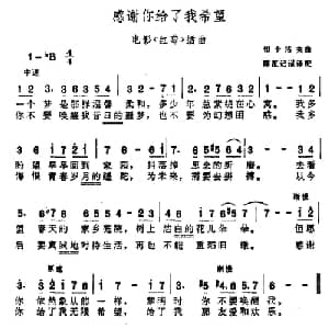 ​感谢你给了我希望 前苏联 _外国歌谱_词曲: 谢珊 译配