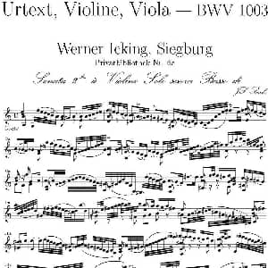 小提琴谱 | Bach Sonata BWV1003 无伴奏小提琴组曲 巴赫