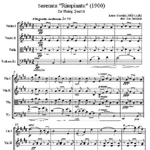 小提琴谱 | Serenata Rimpianto 1900 弦乐四重奏