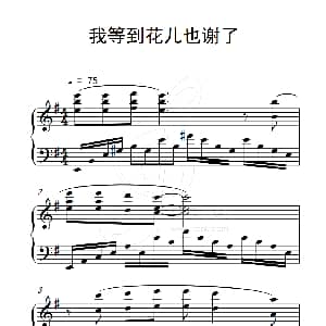 我等到花儿也谢了 钢琴谱