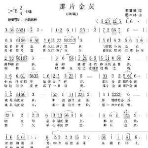 那片金黄_民歌简谱_词曲:王慧琴 杨木林