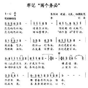 牢记 两个务必 _民歌简谱_词曲:集体作词 李昕