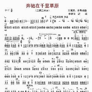 奔驰在千里草原_歌曲简谱_词曲: 王国潼等
